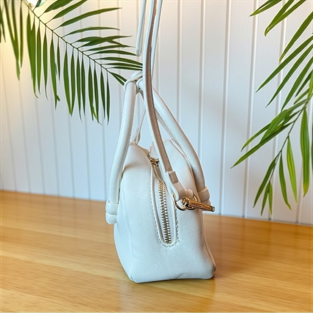 Anthropologie White Mini Top Handle Crossbody Bag – Gold Hardware - Picture 6 of 16